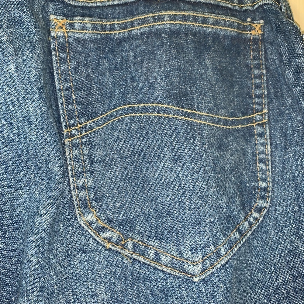 VINTAGE LEE BLUE JEANS WIDE THIGH STRAIGHT LEG 80S SCHOOL 15 MEDIUM MOMCORE - Picture 10 of 11